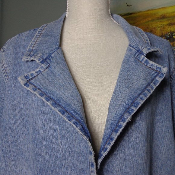 Jean Jacket with Beautiful Flower Beading Design - Picture 2 of 16